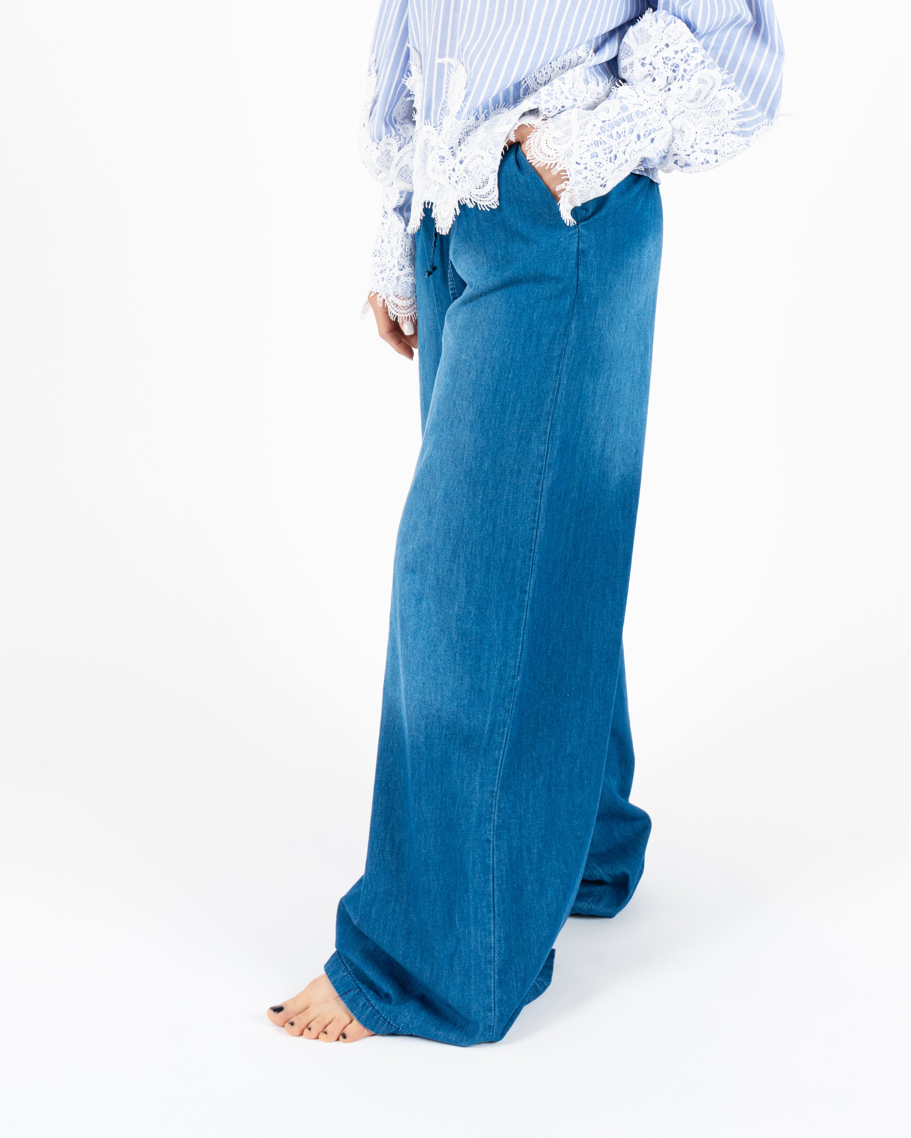 Pantalone coulisse denim