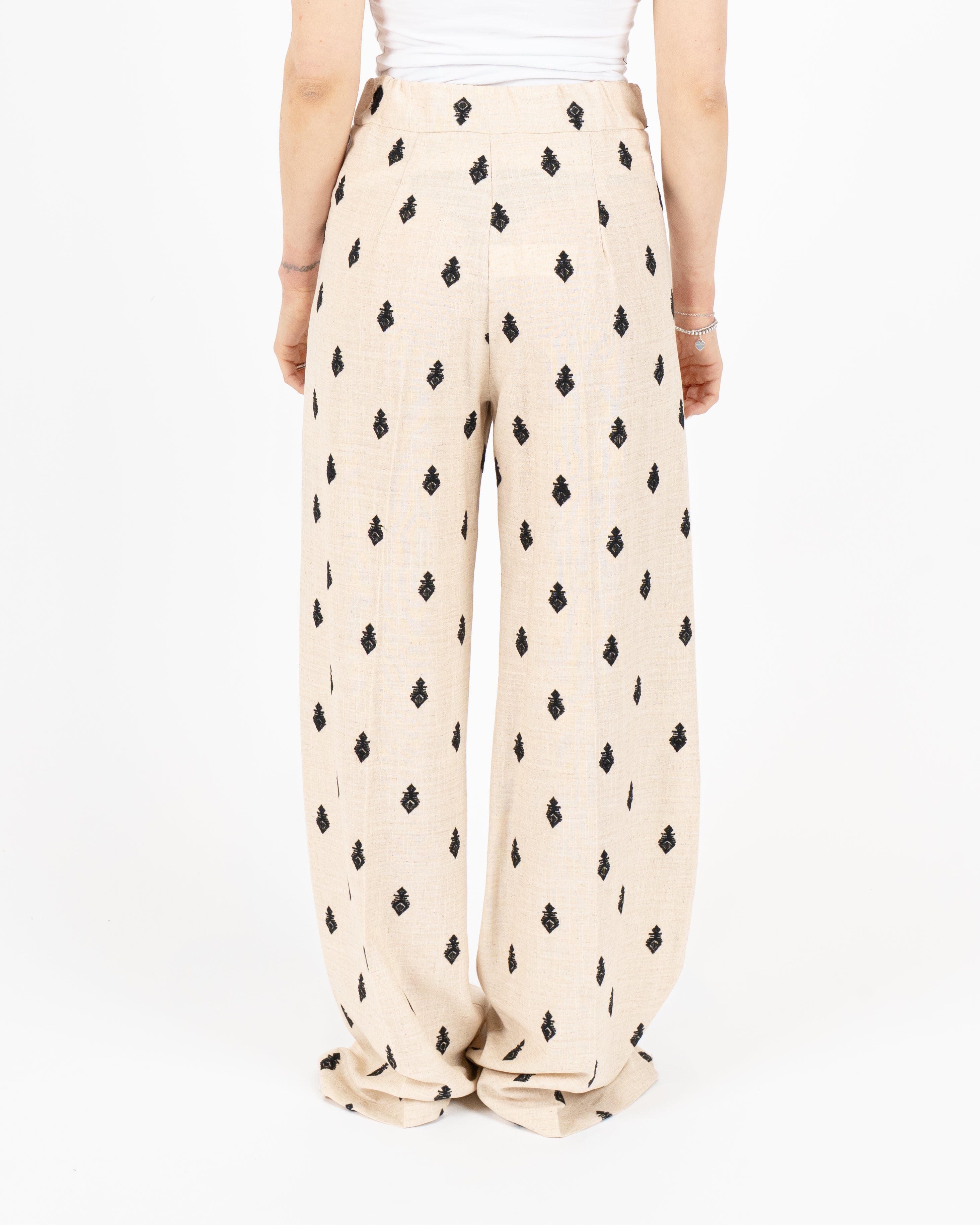 Pantalone Lino Ricamo