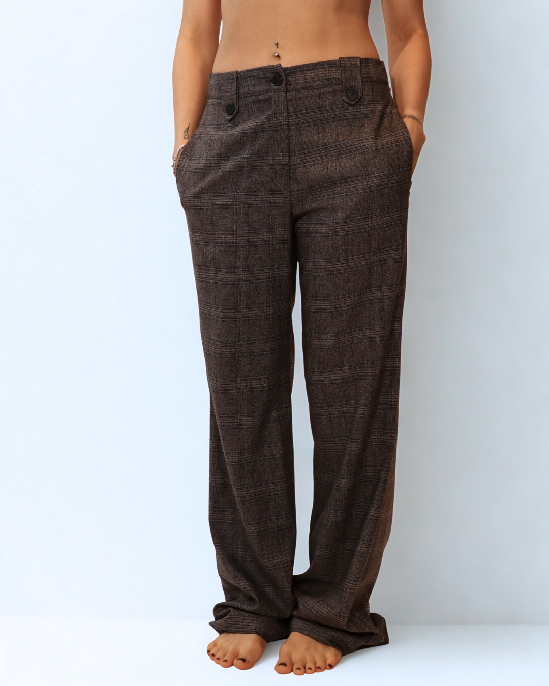 Pantalone dritto Quadri