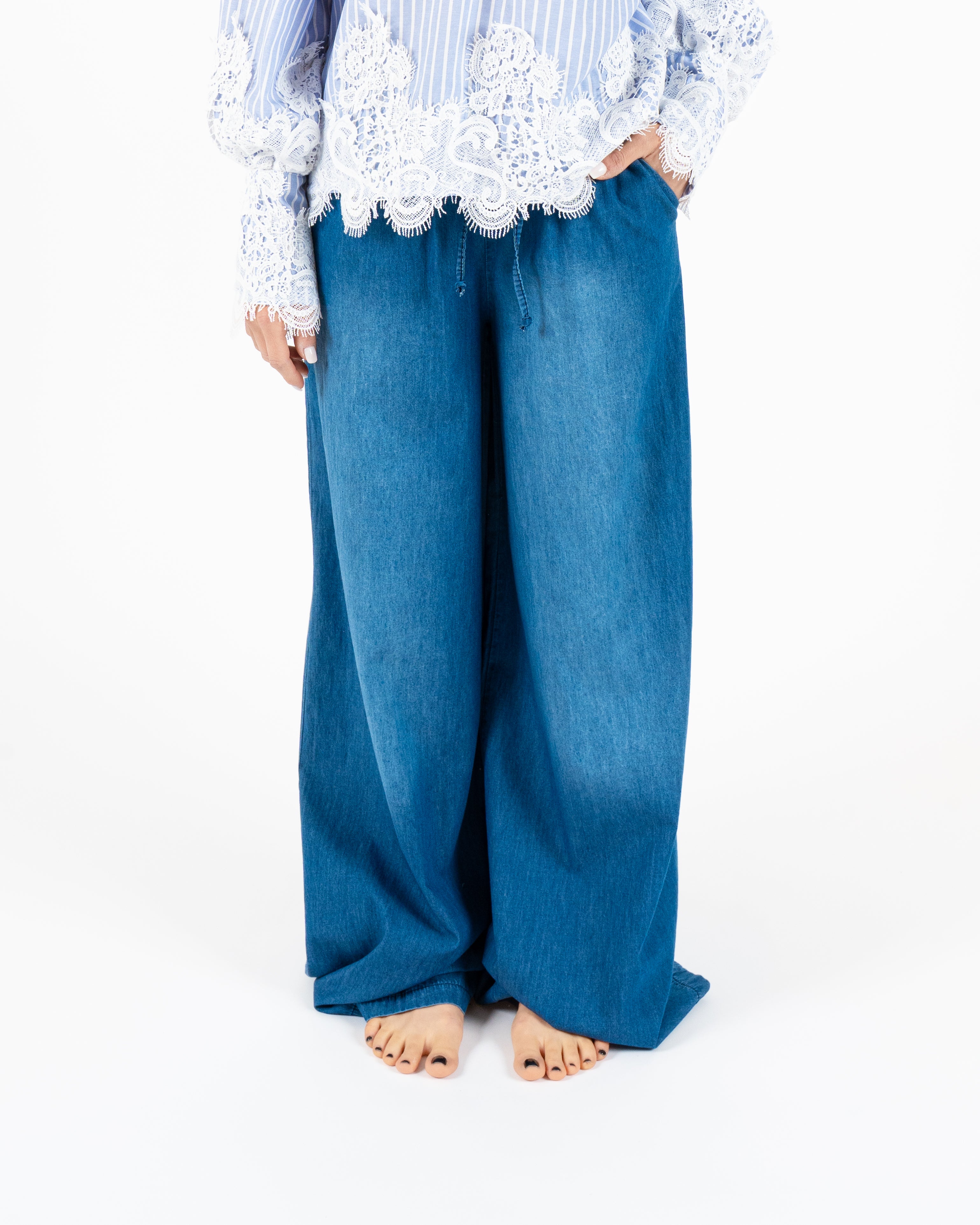 Pantalone coulisse denim