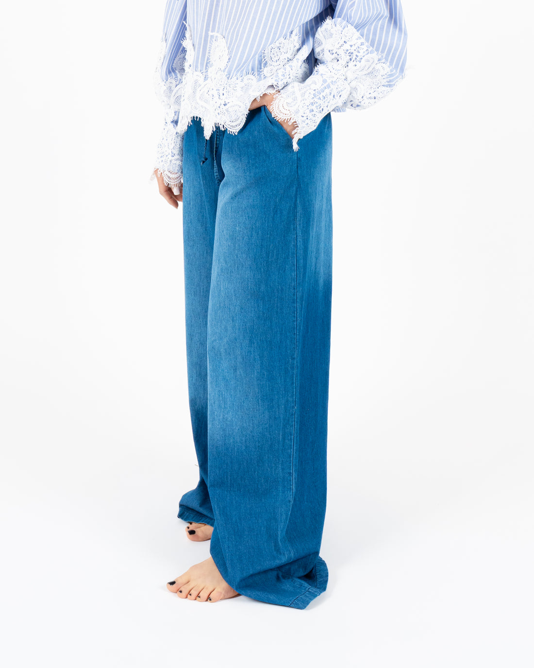 Pantalone coulisse denim