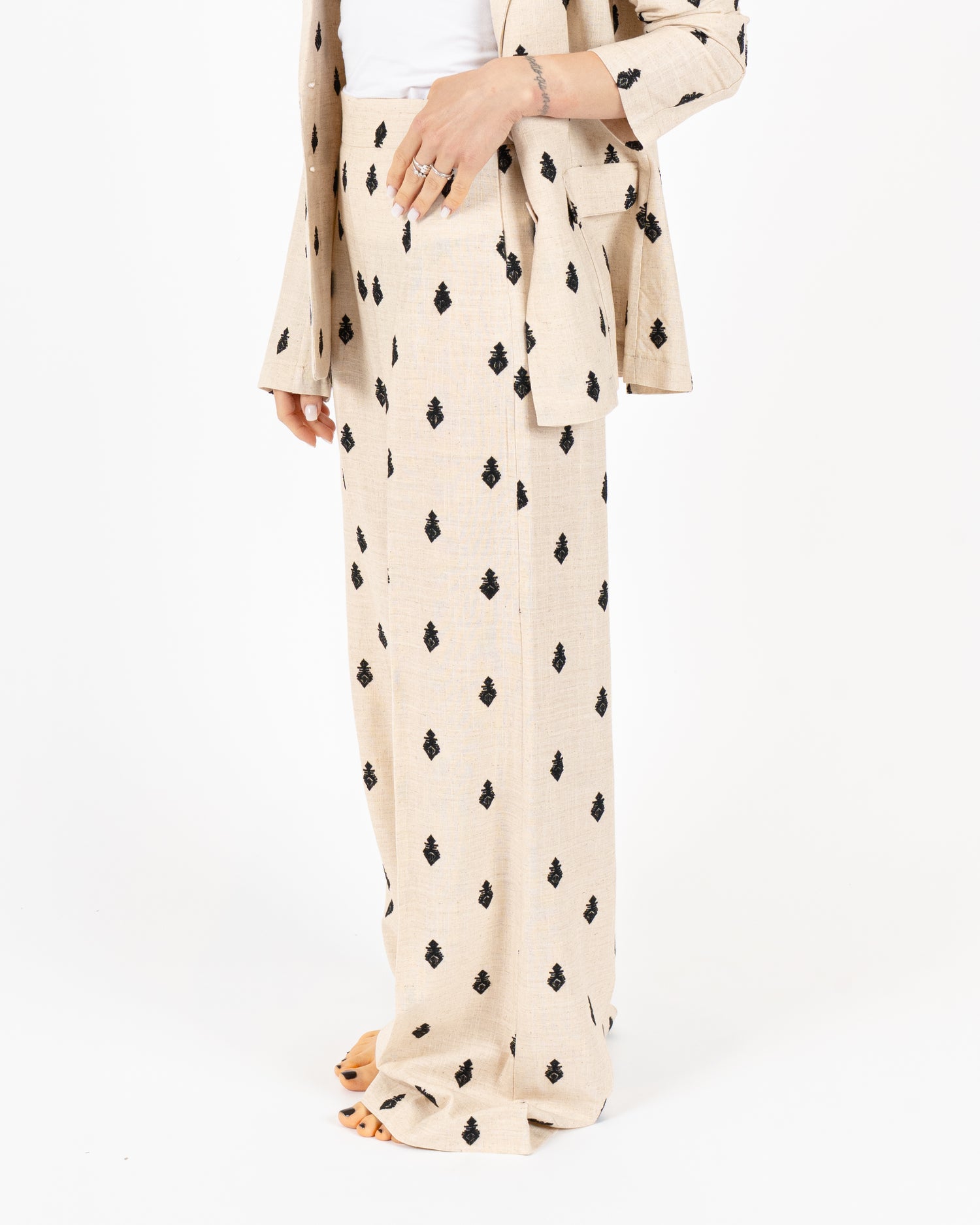 Pantalone Lino Ricamo