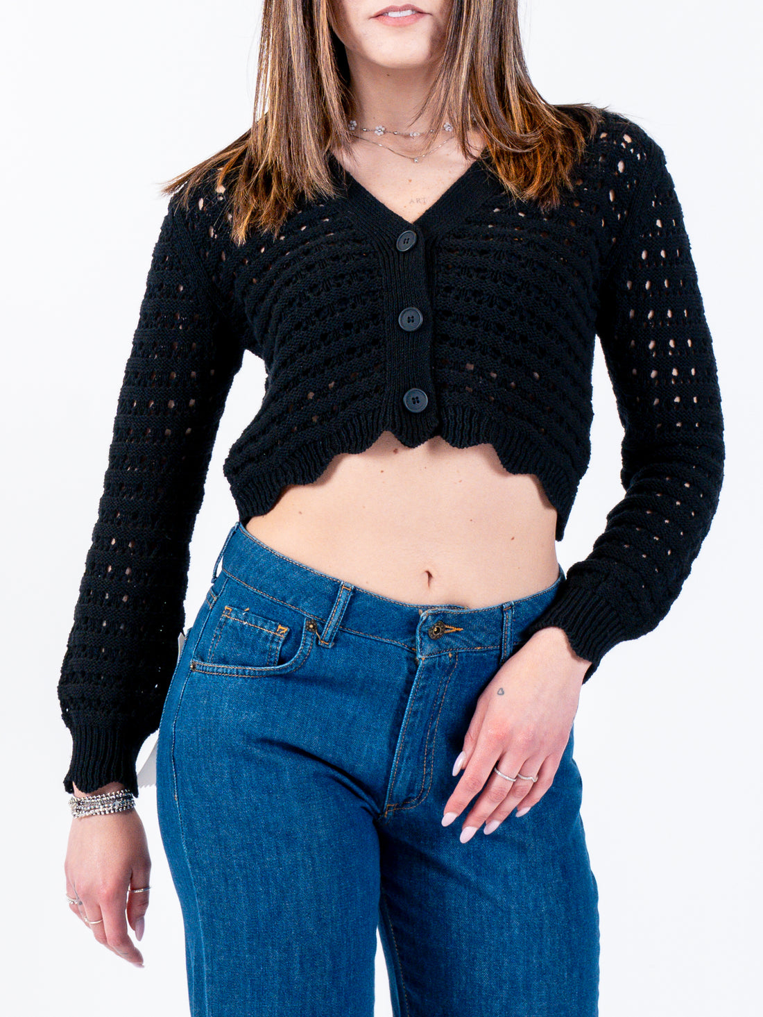 Cardigan cropped crochet