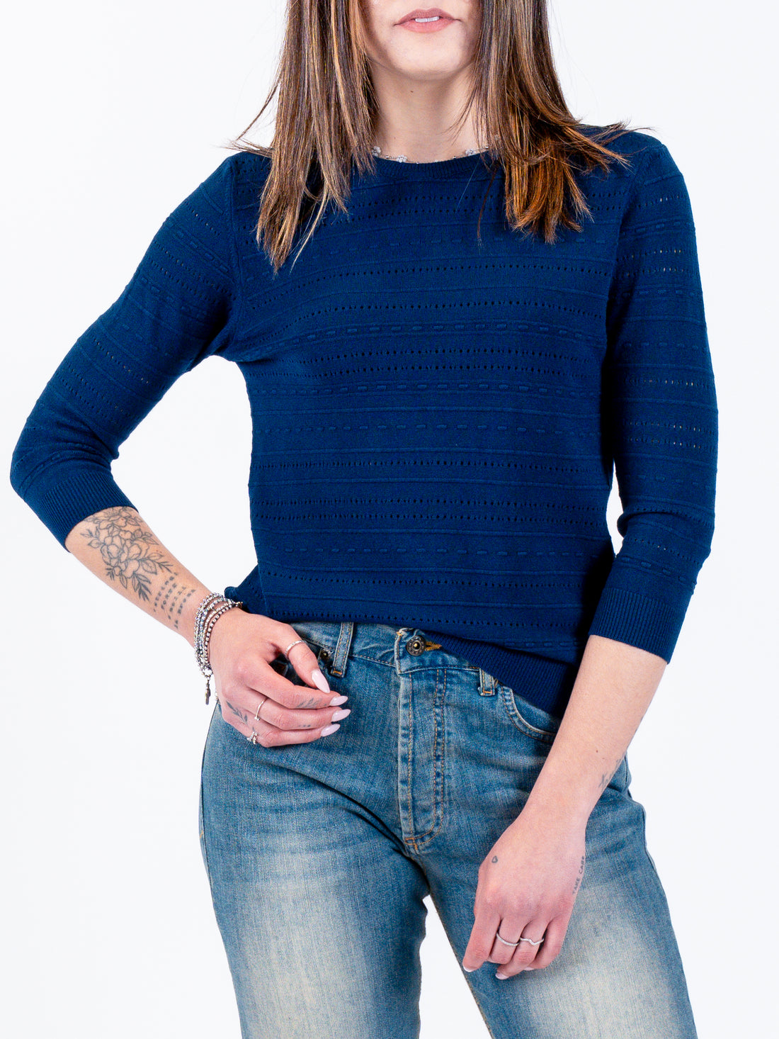 Maglia traforata 3/4