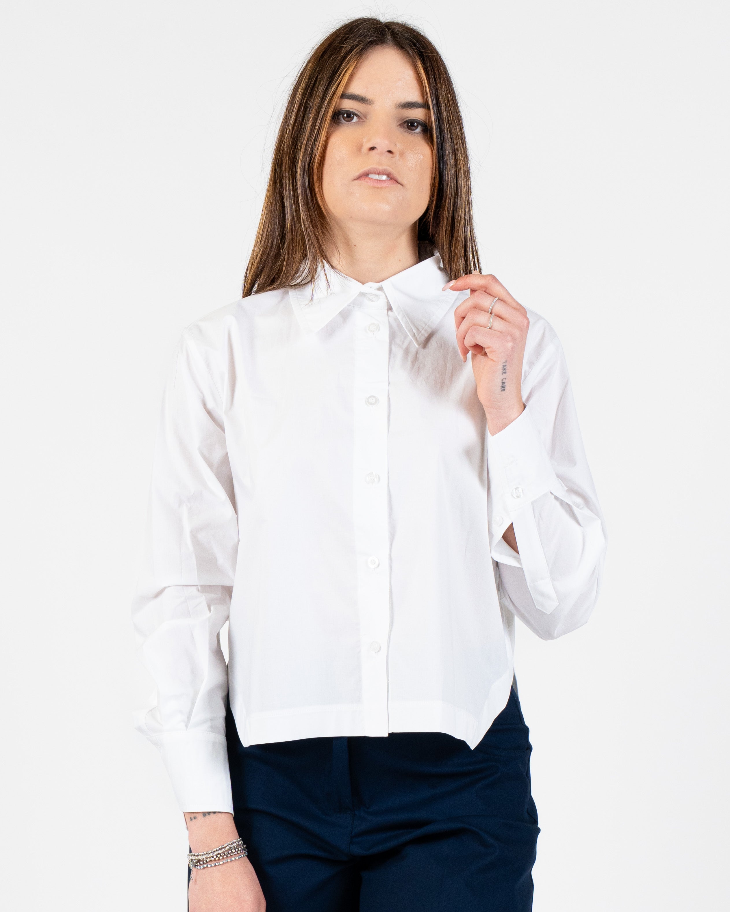 Camicia Crop bianca