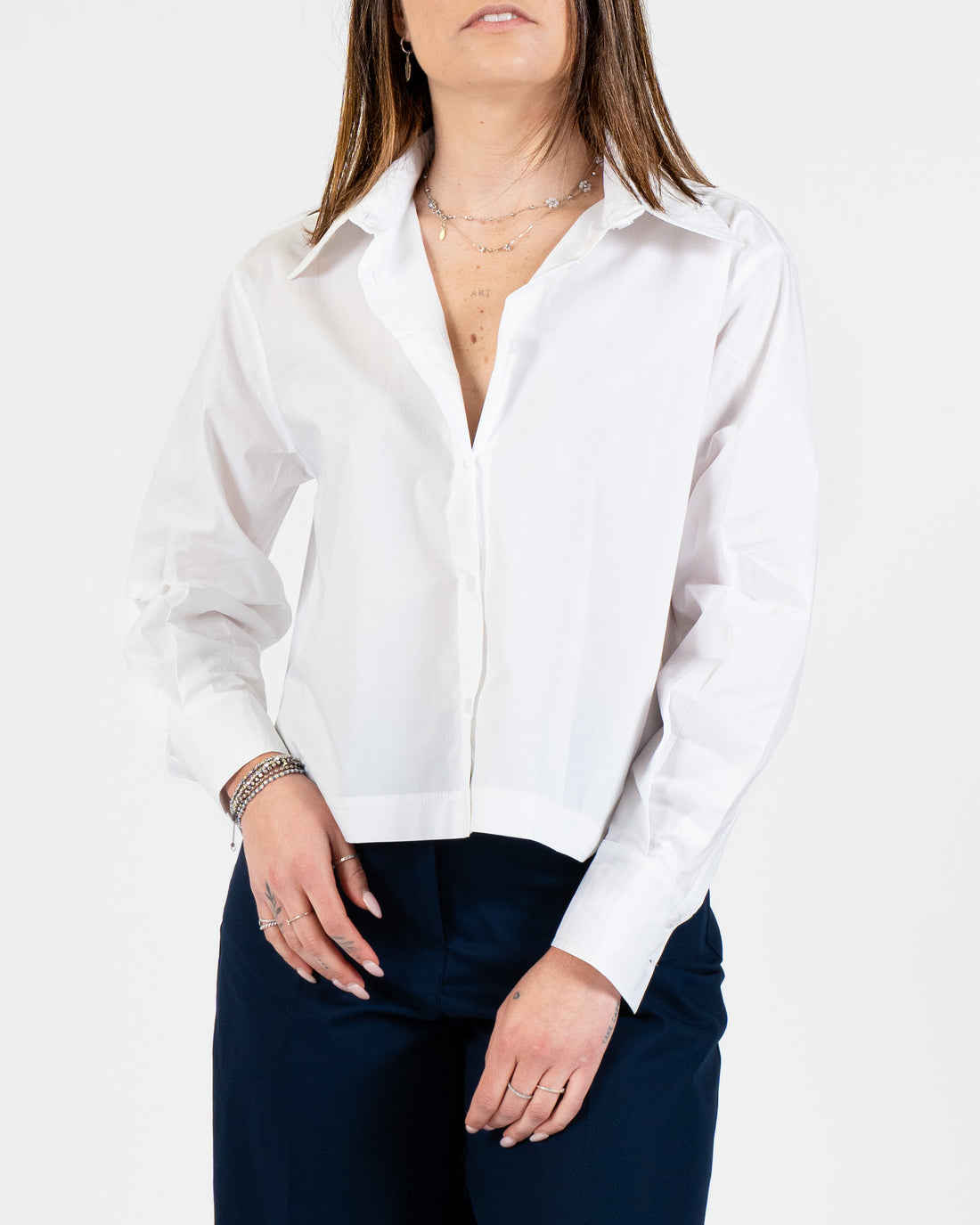 Camicia Crop bianca