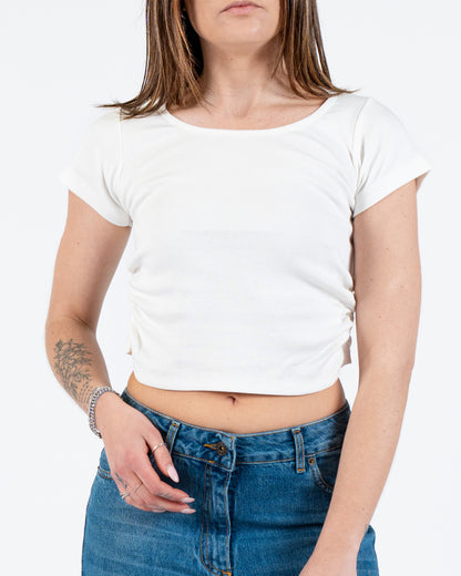 T-shirt costina arricciata